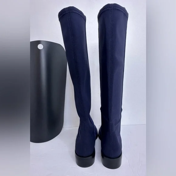 NWOB STUART WEITZMAN Greer City knee high Suede Navy Boots, Size 5 - Picture 13 of 13